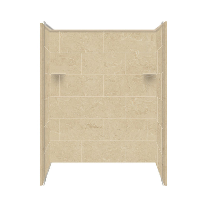 Samson Solid Surface 72" x 60" x 36" Three Panel Shower Wall Kit Wayfair